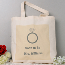 Wedding Rings Personalised Engagement Tote Bag