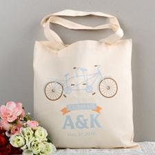 Tandem Bike Personalised Wedding Tote Bag