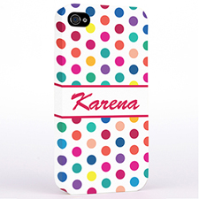 Personalised Red Colourful Polka Dots Hard Case Cover