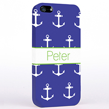 Personalised Navy And White Cute Anchors iPhone Case