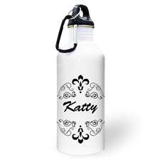 Personalised Photo Floral Pattern Water Bottle