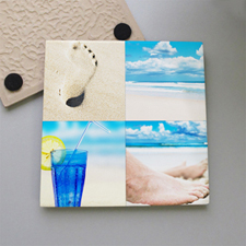 Personalised Four Collage Tile Coaster
