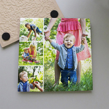 Personalised Simply Four Collage Tile Coaster
