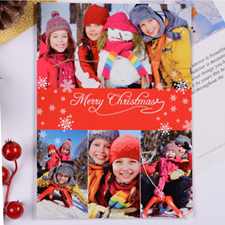 Personalised Christmas Red 4 Collage Invitation Card