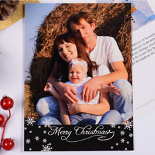 Personalised Christmas Black Invitation Card