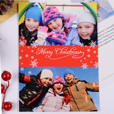Personalised Christmas Red Two Collage Invitation Card