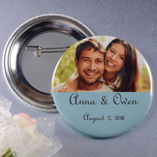 Save The Date With Photo Personalised Button Pin, 2.25