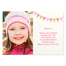 Personalised Banner Day Girl Party Invitation Card