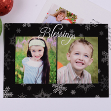 Personalised Blessing 2 Collage, Black Party Invitation Card