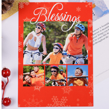 Personalised Blessing 4 Collage, Red Party Invitation Card