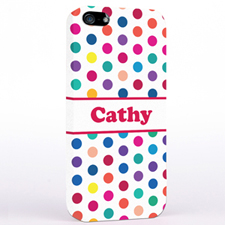 Personalised Fuchsia Colourful Polka Dot iPhone Case