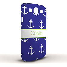 Design Your Own Navy Cute Anchors Samsung Phone Case Cover