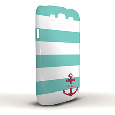 Design Your Own Aqua Stripe Red Anchor Samsung Phone Case Cover