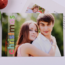 Personalised Merry Colourful Christmas Save The Date Cards