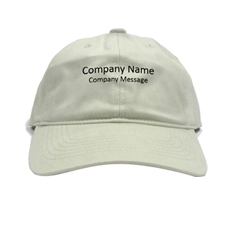 Custom Imprint Baseball Cap Company Name, Light Khaki