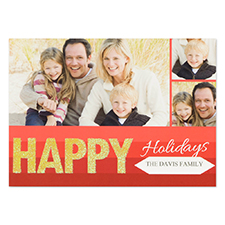 Personalised Happy Glitter Holiday Invitation Cards