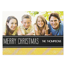 Personalised Gold Stripe Christmas Invitation Cards