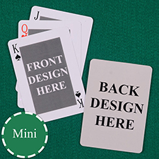 Mini Size Playing Cards Decorative Corners Custom 2 Side
