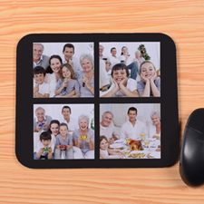 Personalised Black 4 Collage Mouse Pad