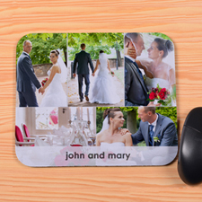 Personalised 5 Collage And Message Mouse Pad