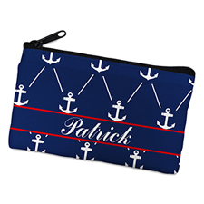 Navy White Anchor Personalised Cosmetic Bag