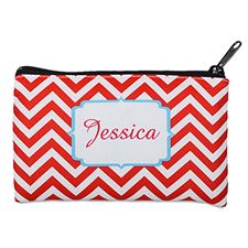 Personalised Classic Red Chevron  Cosmetic Bag 4