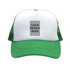 Portrait Image And Message Custom Trucker Hat, Green
