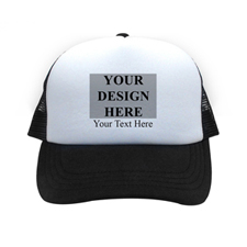 Landscape Image & Message Custom Trucker Hat, Black