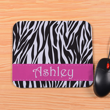 Personalised Zebra Print Mouse Pad