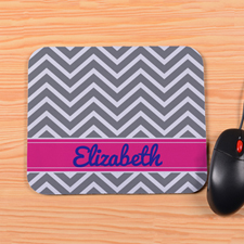 Personalised Grey Chevron Mouse Pad