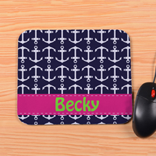 Personalised Navy Anchor Mouse Pad
