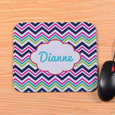 Personalised Colourful Chevron Mouse Pad