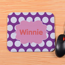 Personalised Purple Polka Dots Mouse Pad