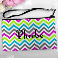 Personalised Colourful Chevron Pattern Clutch Bag 5.5
