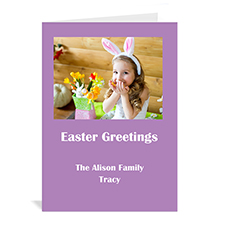 Personalised Easter Purple Photo Invitation Cards, 5