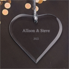 Personalised Engraved Our Wedding Heart Shaped Ornament
