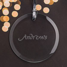 Personalised Engraving Custom Family Name Round Glass Ornament