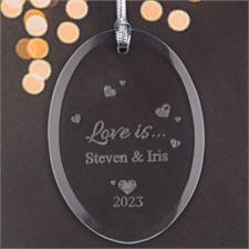 Personalised Laser Etched Sweet Ever After Glass Ornament
