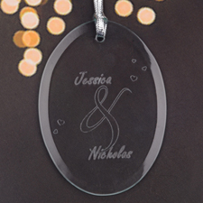 Personalised Laser Etched Lasting Love Glass Ornament