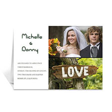 Personalised Elegant Collage White Wedding Announcement Greeting Cards