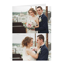 Personalised Classic Two Photo Collage Wedding Card, Portrait