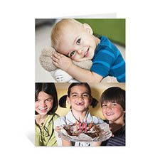 Personalised Classic Two Photo Collage Birthday Card, Portrait