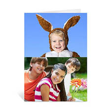 Personalised Classic Two Photo Collage Easter Card, Portrait