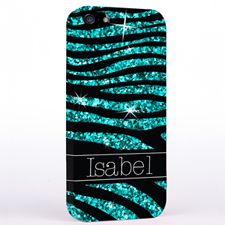 Personalised Glitter Peacock Animal Print iPhone Case