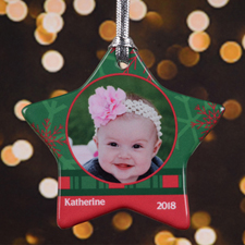 Personalised Shades Of Christmas Star Shaped Ornament