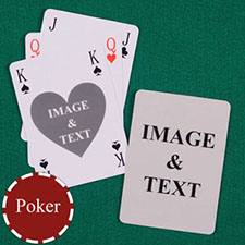 Poker Size Heart Bridge Style Custom 2 Sides Playing Cards