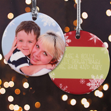 Bright Holiday Personalised Photo Porcelain Ornament