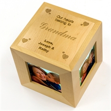 Engraved Our Hearts Belong To You Wood Photo Cube