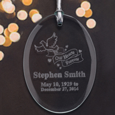 Personalised Laser Etched We Shall Meet Again Glass Ornament