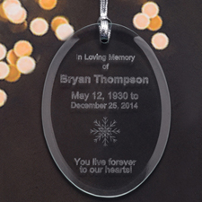 Personalised Laser Etched Walking Beside Me Glass Ornament